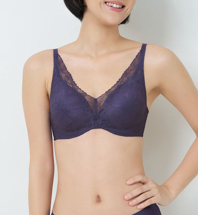 Áo Lót Body Make Up Illusion Lace Gọng ComfortMotion Mút Nâng Cổ Chữ V - Thân thiện môi trường - SLATE